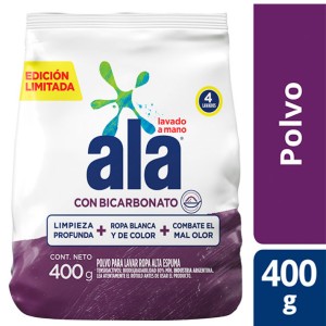 ALA JABON EN POLVO x 400gr L/MANO c/bicarbonato